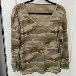 American Eagle Camo Print Waffle Tunic Size Small